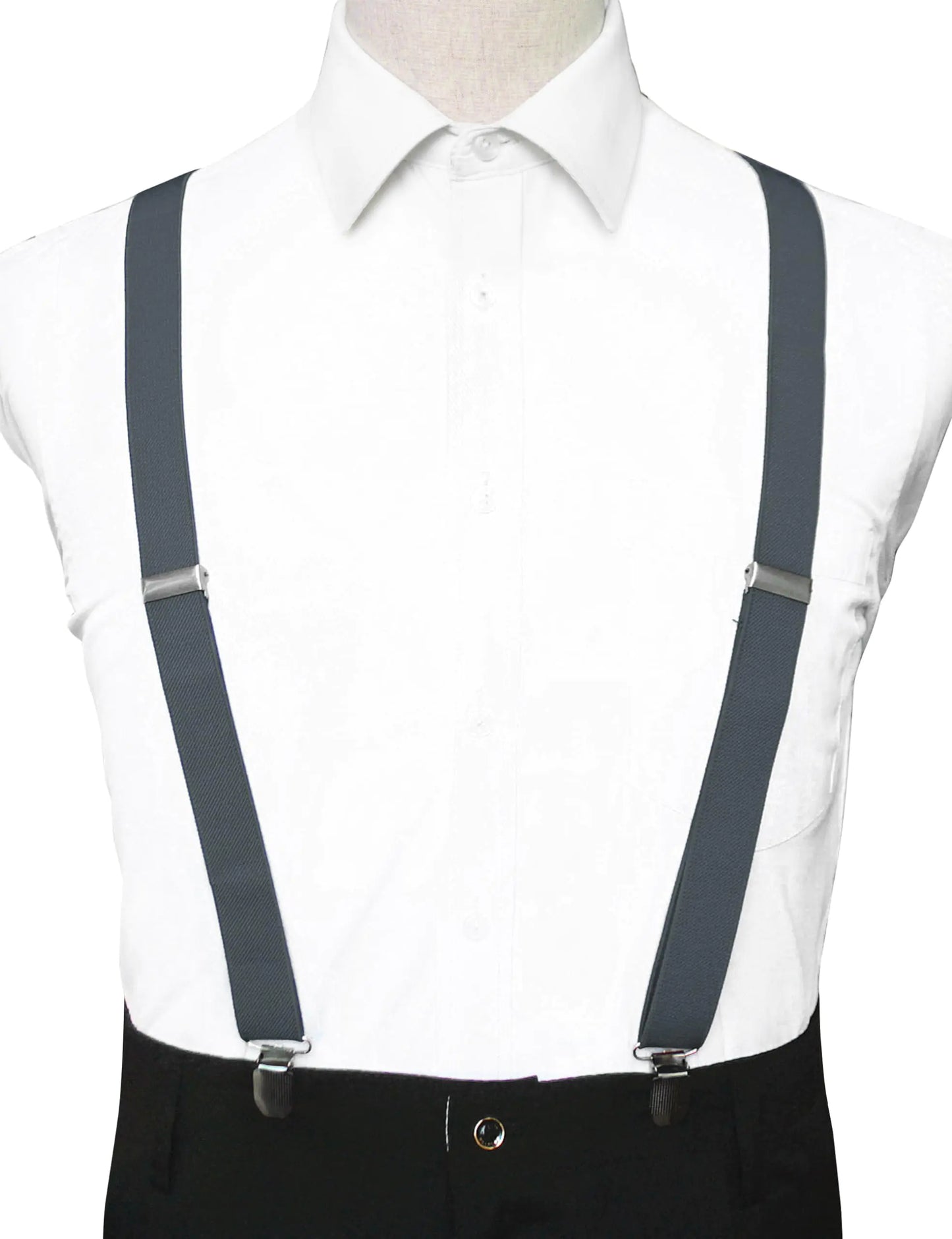 Charcoal Strong Clip Men's Suspenders