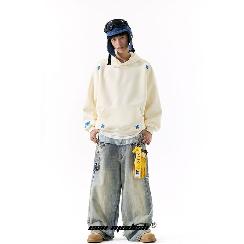 Retro Simple Versatile Loose Crewneck Hoodie