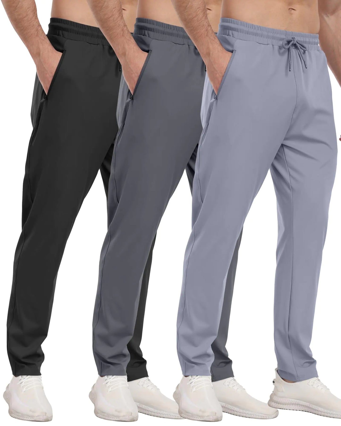 Triple Pack Zippered Men's Athletic Sweatpants