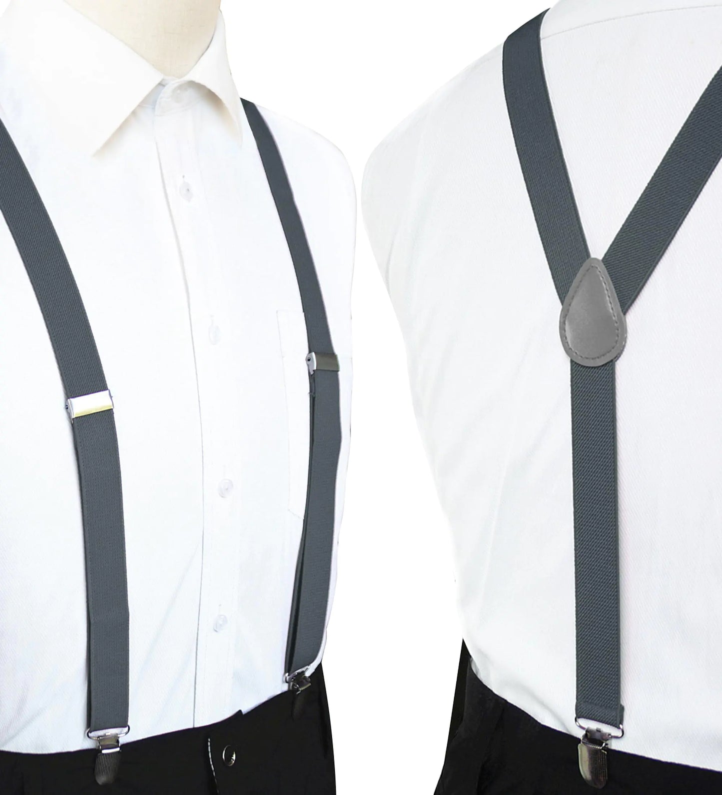 Charcoal Strong Clip Men's Suspenders