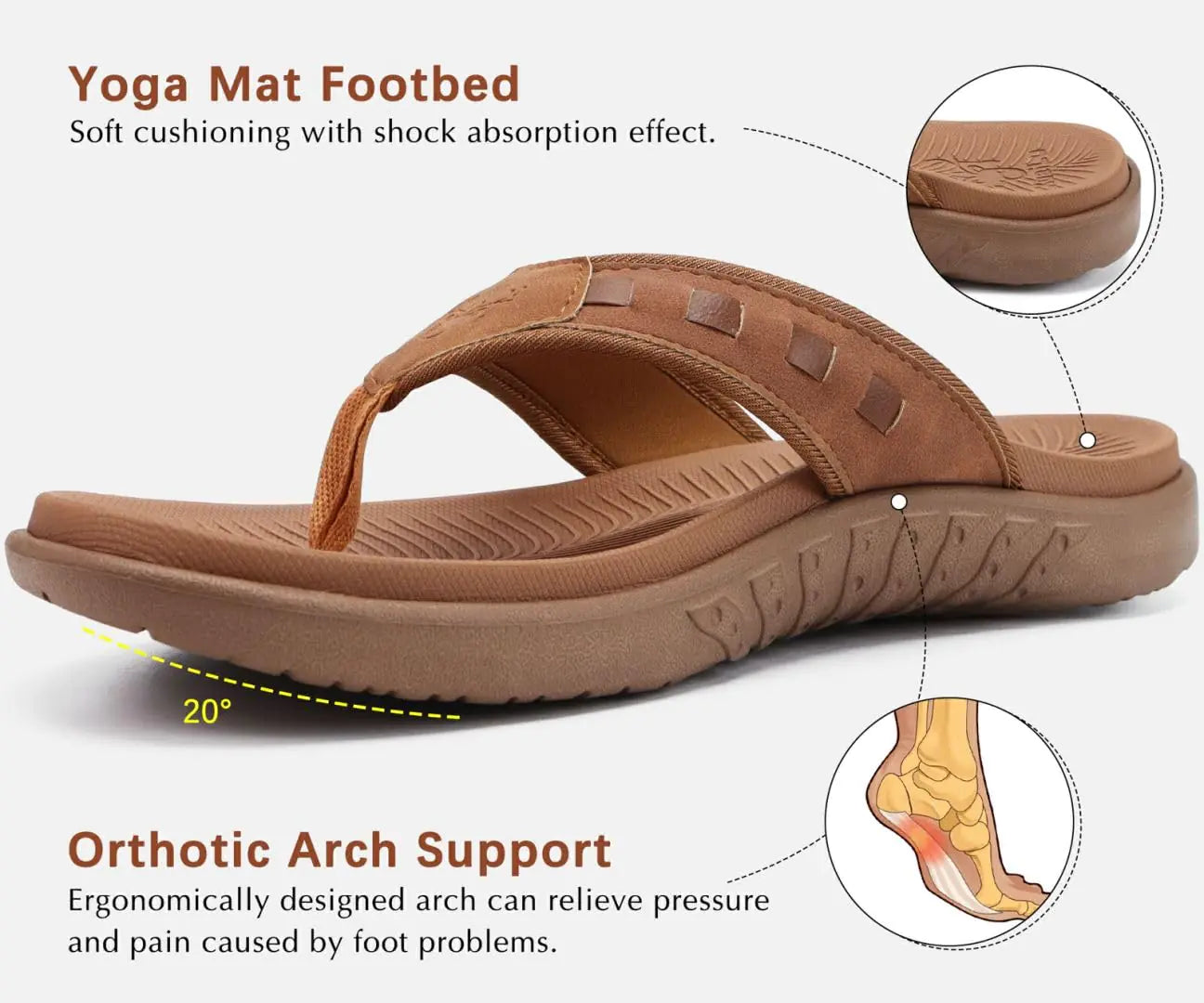 KuaiLu Mens Sport Flip Flops Sandals