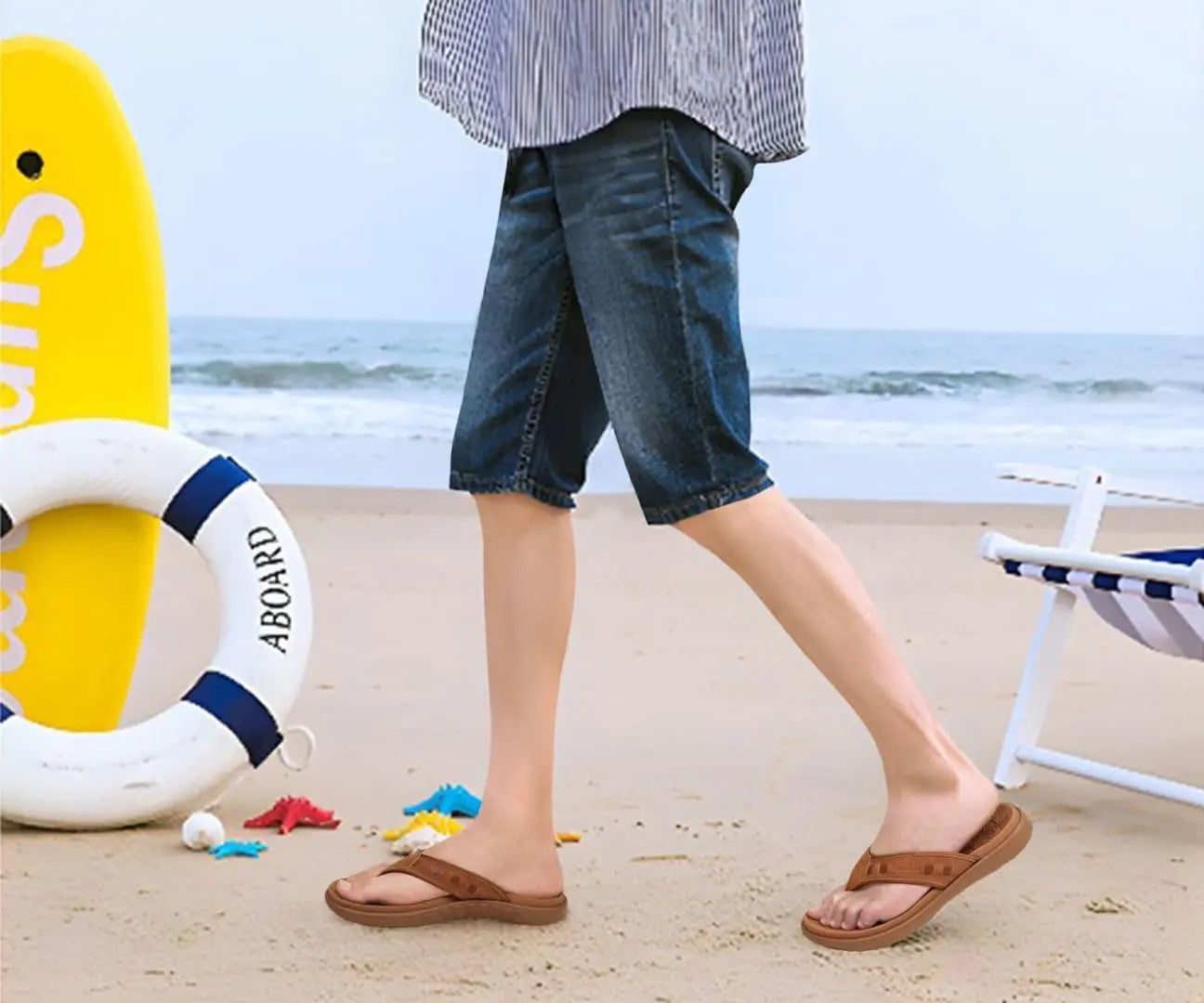 KuaiLu Mens Sport Flip Flops Sandals