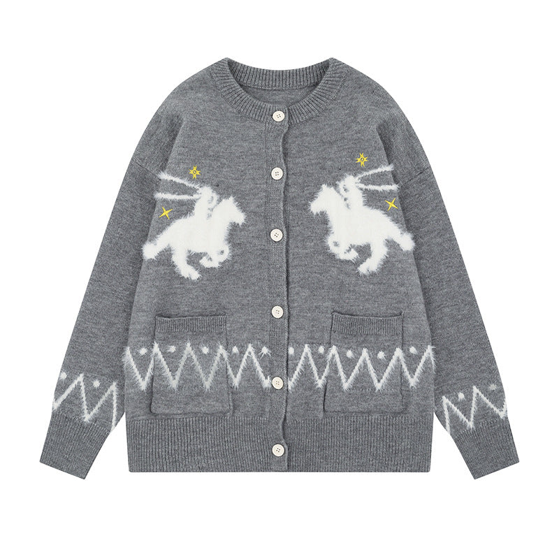 Loose Round Neck Knit Sweater for Women – NISPAR