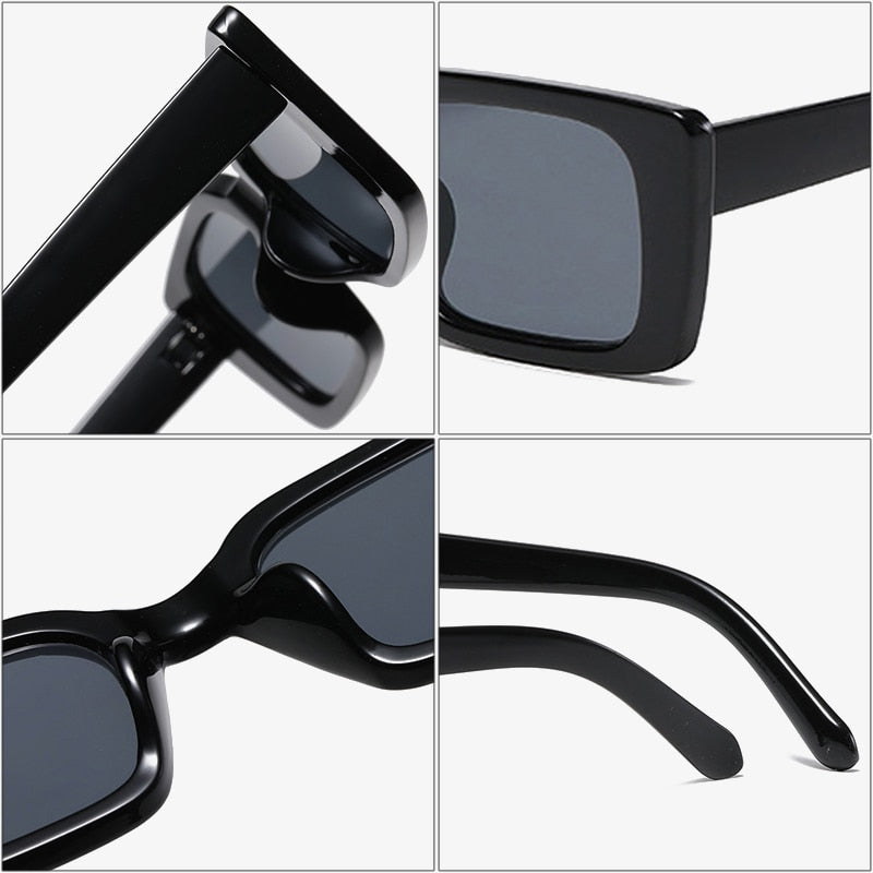 Rectangle Sunglasses Women Retro Leopard Shades UV400