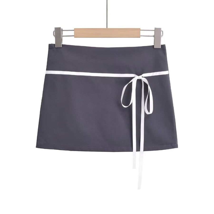 Waist tied bow skirt