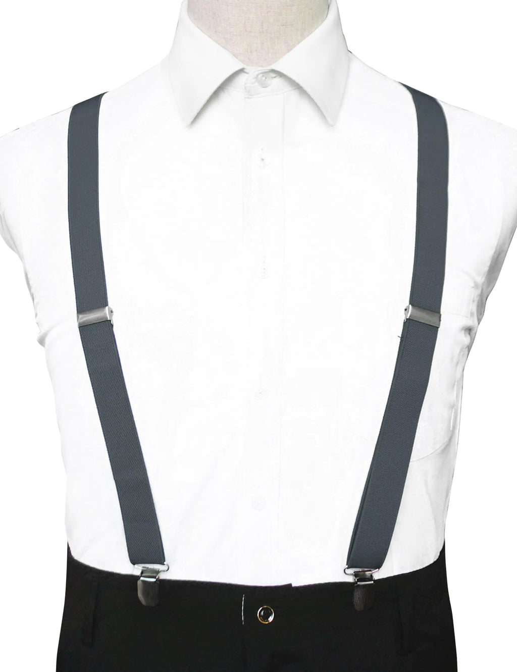 Charcoal Strong Clip Men's Suspenders