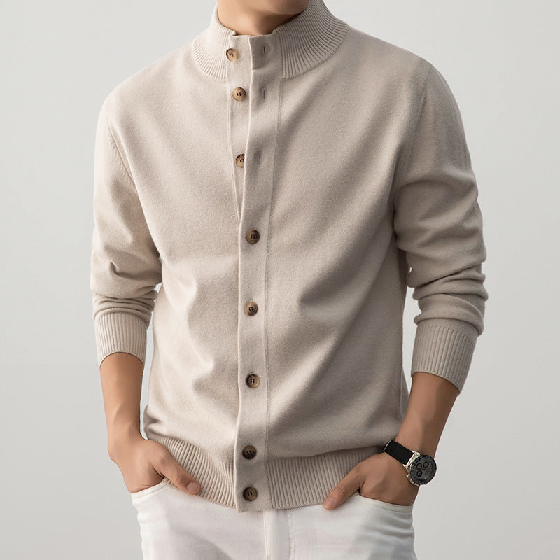 Men’s Old Money Thick Semi-Turtleneck Knit Sweater