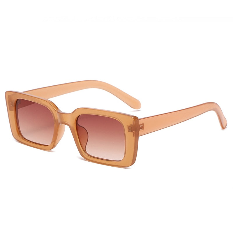 Rectangle Sunglasses Women Retro Leopard Shades UV400
