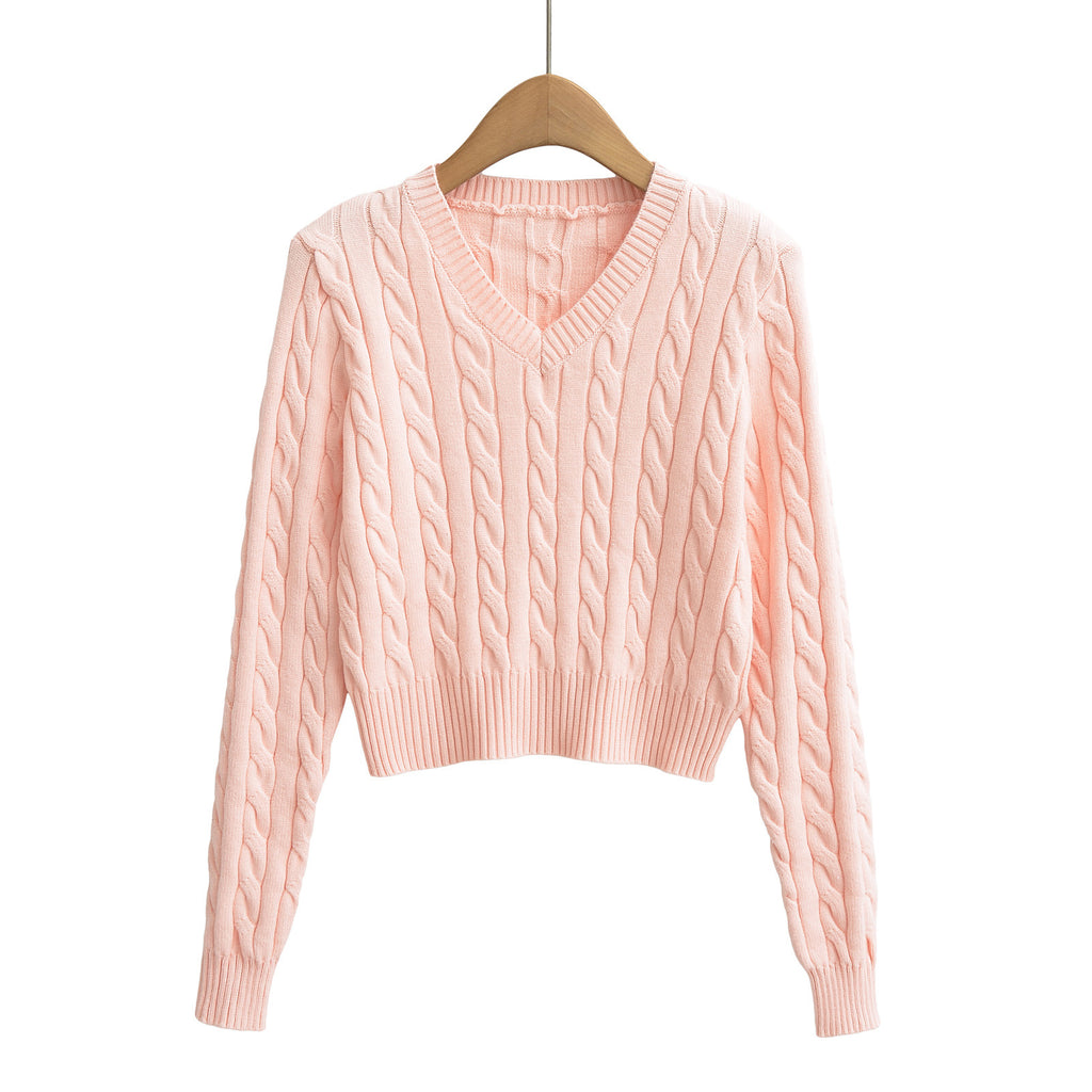 V-neck long sleeved sweater