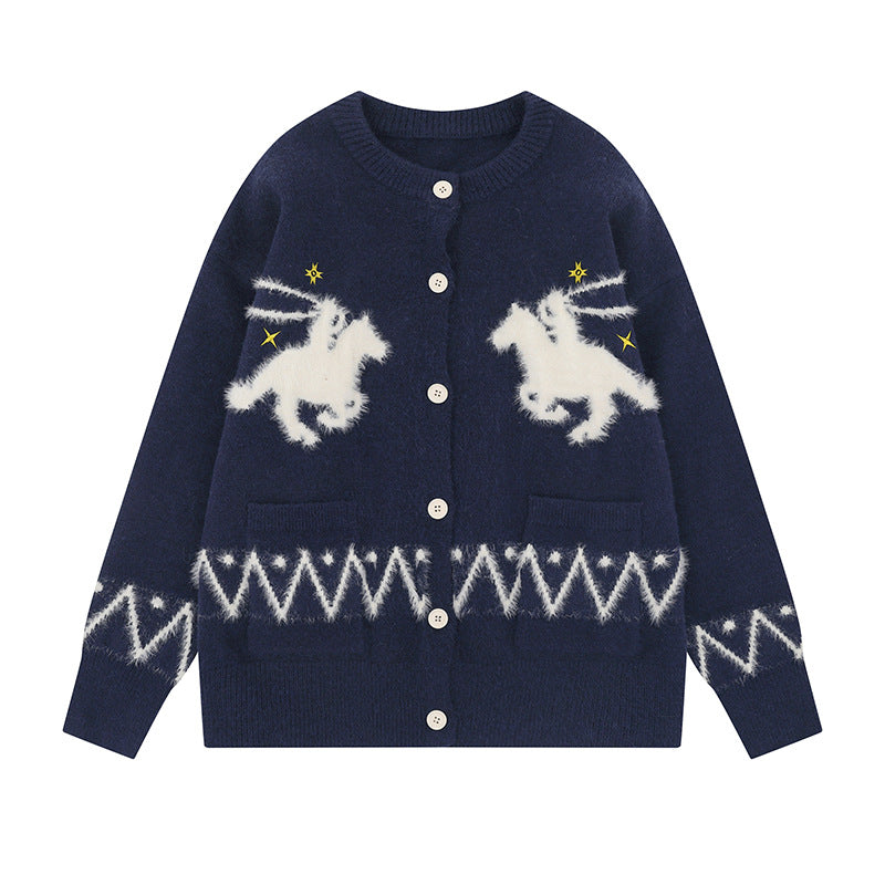 Loose Round Neck Knit Sweater for Women – NISPAR