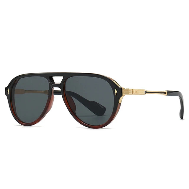 Retro Double Bridges Pilot  Sunglasses