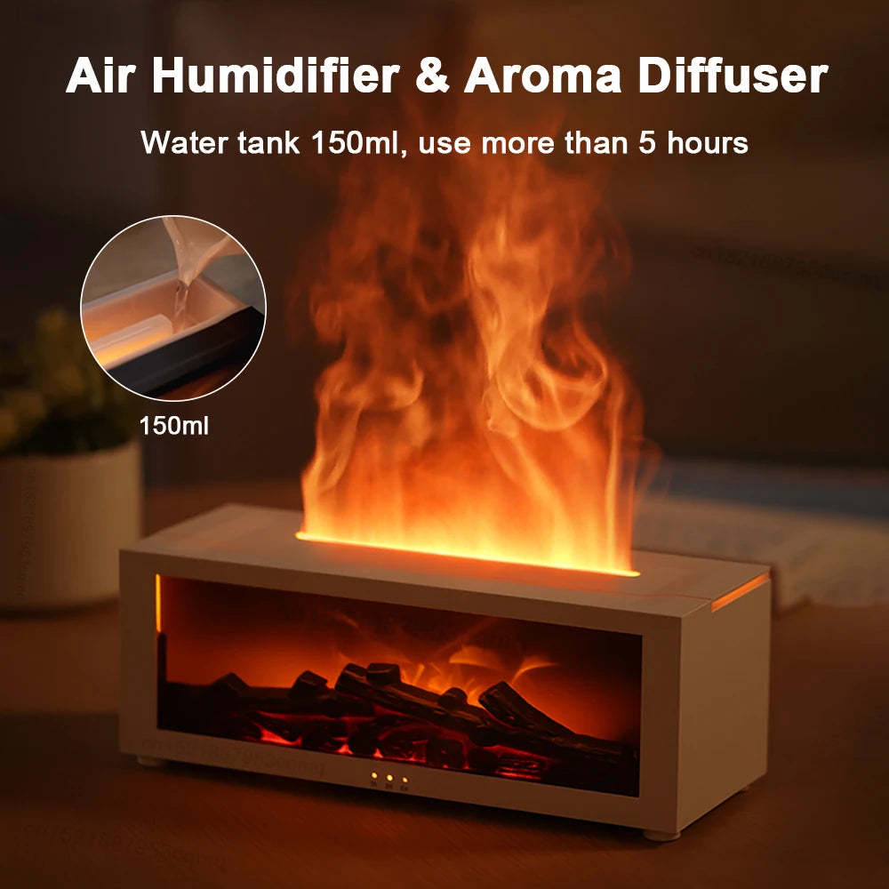Flame Effect Humidifier | Colorful Essential Oil Diffuser