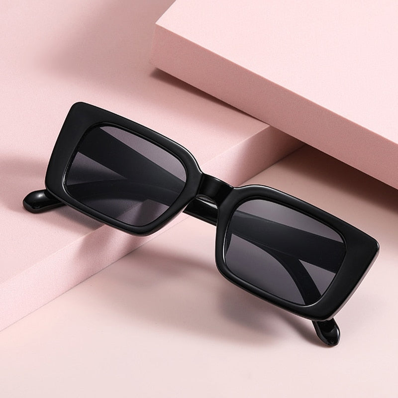 Rectangle Sunglasses Women Retro Leopard Shades UV400