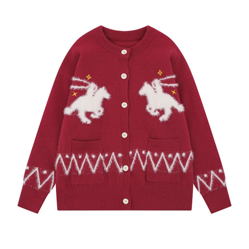 Loose Round Neck Knit Sweater for Women – NISPAR