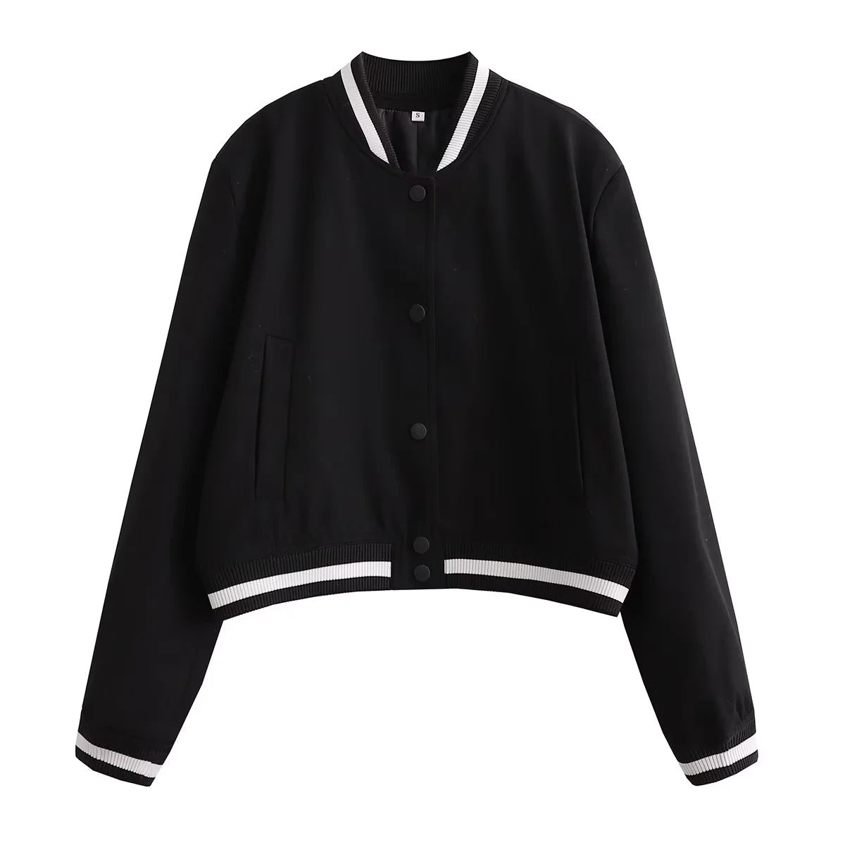 Spring New Product European and American Style Women's Baseball Jacket Stand up Collar Jacket for Women