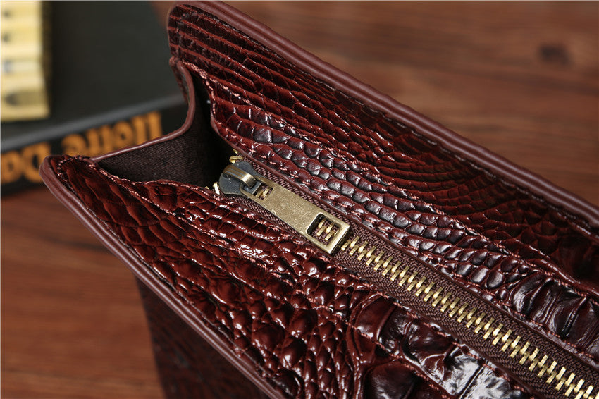 Men’s Croc-Texture Clutch Bag