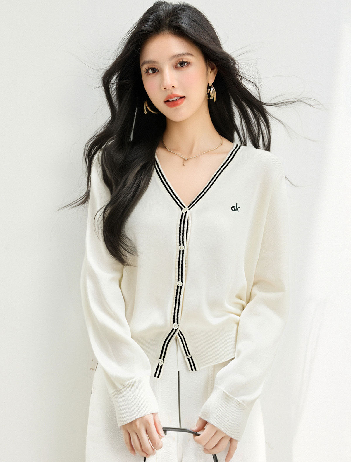 style Patchwork Knitwear Women's Autumn/Winter Sweater with Design Top