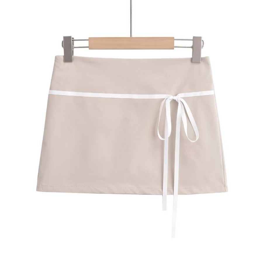 Waist tied bow skirt
