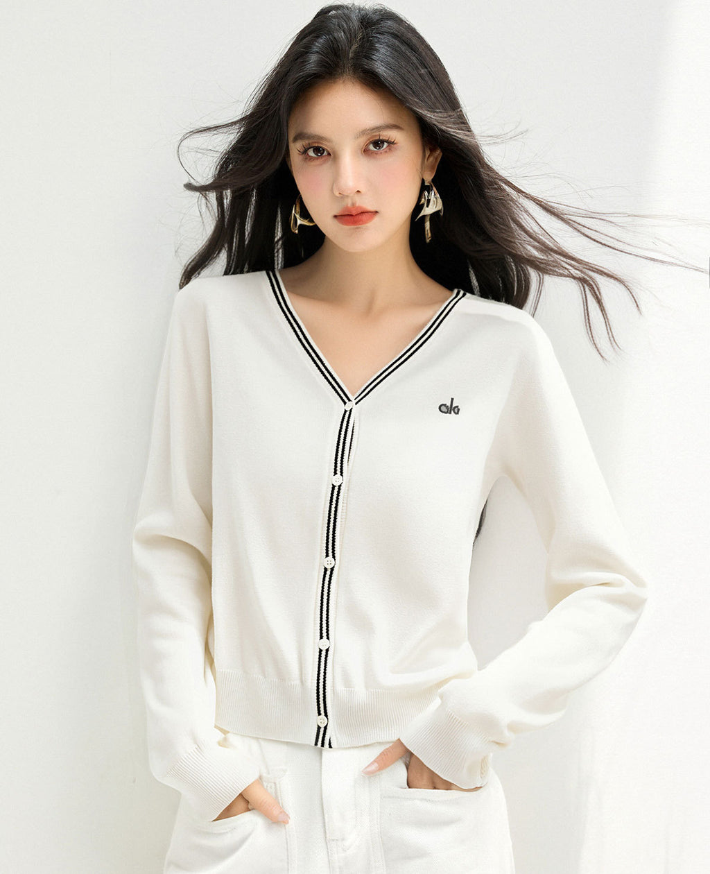 style Patchwork Knitwear Women's Autumn/Winter Sweater with Design Top