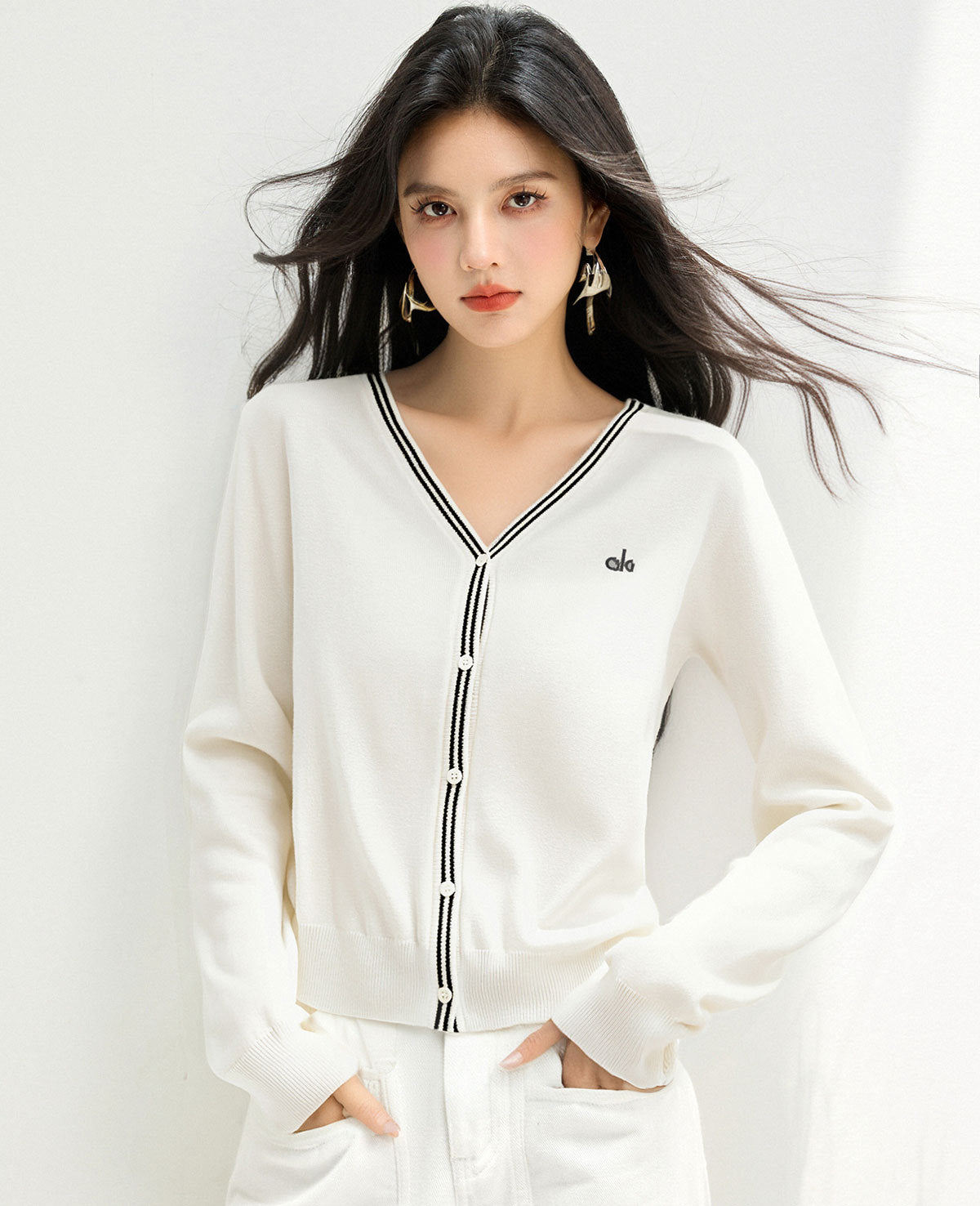 style Patchwork Knitwear Women's Autumn/Winter Sweater with Design Top