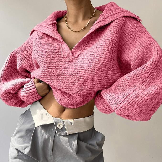 Knitted Sweater Collar Pullover Women