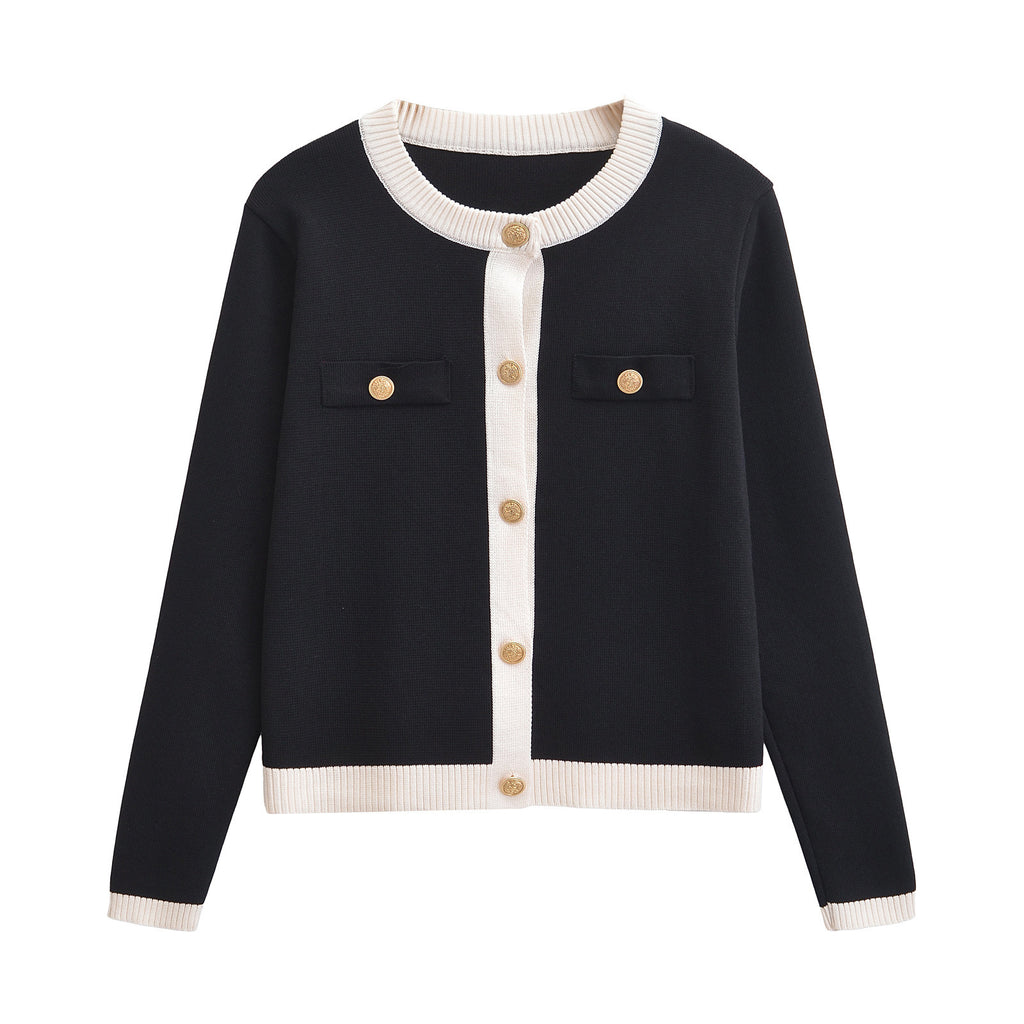 versatile  temperament breasted knitted jacket