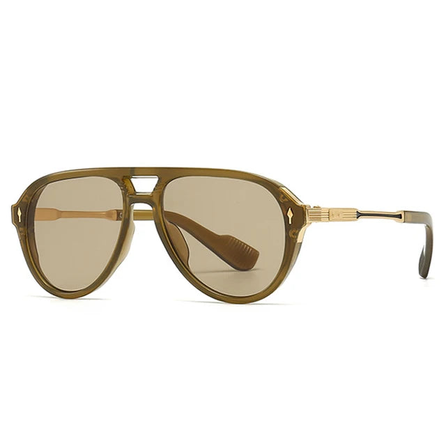 Retro Double Bridges Pilot  Sunglasses