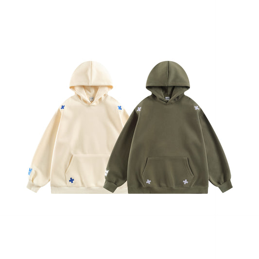 Retro Simple Versatile Loose Crewneck Hoodie