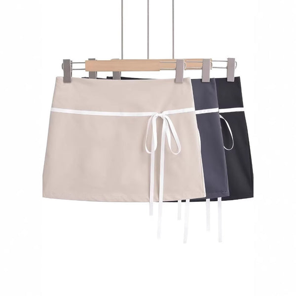 Classic Ribbon Waist Mini Skirt by NISPAR – luxury old-money fashion piece with premium aesthetic, elegant fit, and high-quality style for Google image SEO.