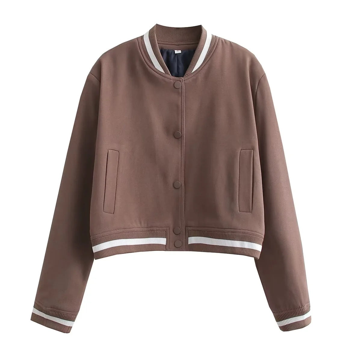 Spring New Product European and American Style Women's Baseball Jacket Stand up Collar Jacket for Women