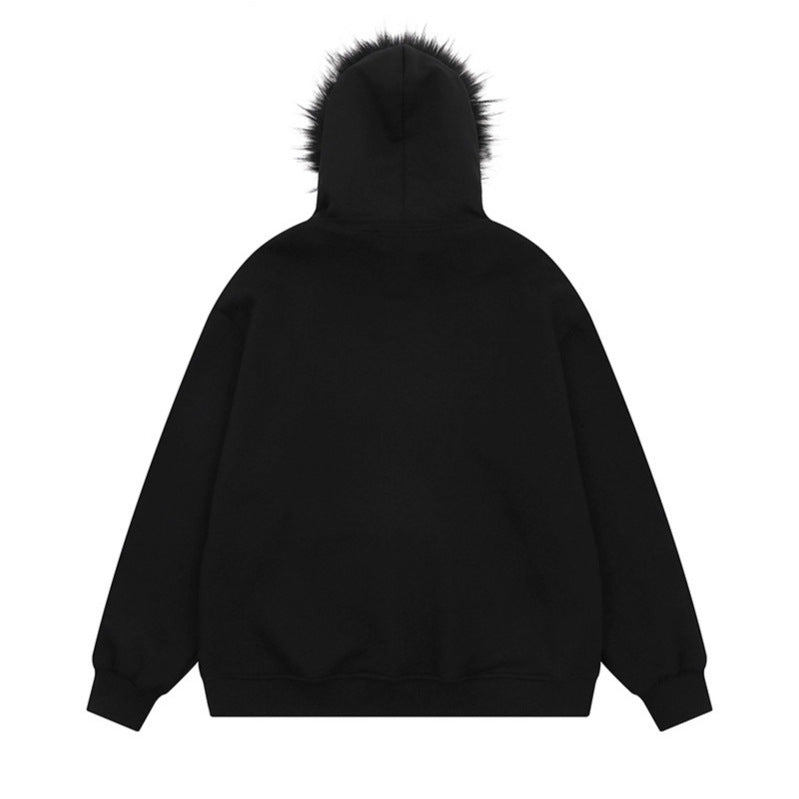 Fleece-Lined Hoodie Unisex Casual Loose Sweatshirt