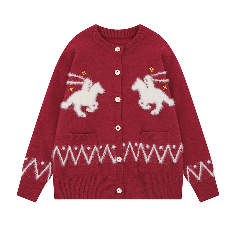 Loose Round Neck Knit Sweater for Women – NISPAR