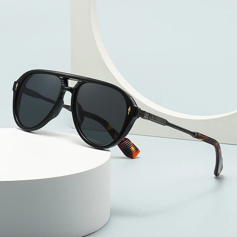 Retro Double Bridges Pilot  Sunglasses