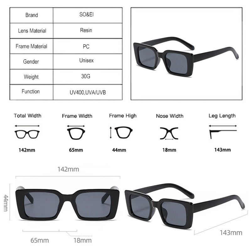 Rectangle Sunglasses Women Retro Leopard Shades UV400