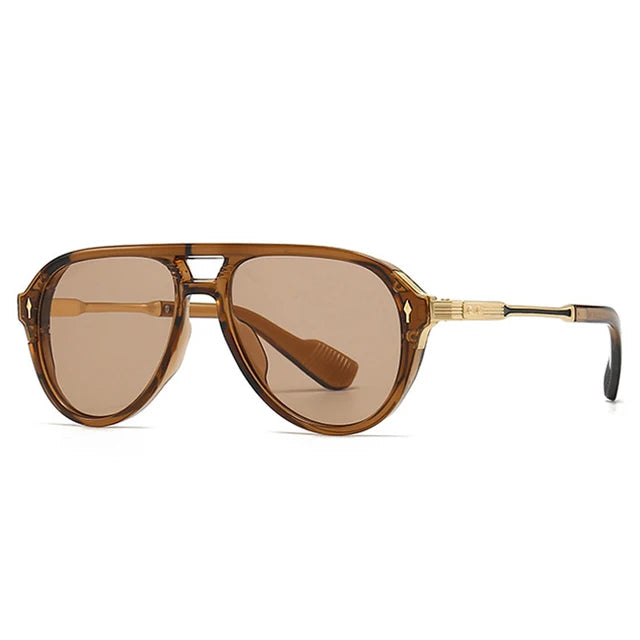 Retro Double Bridges Pilot  Sunglasses