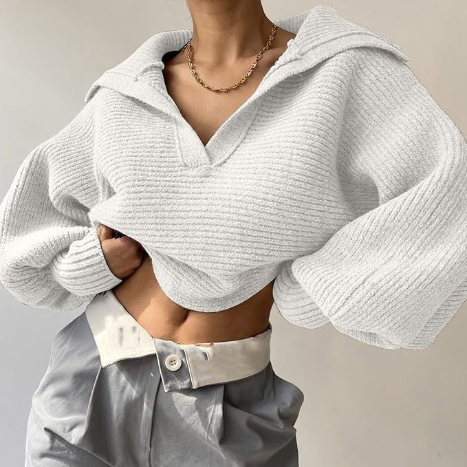 Knitted Sweater Collar Pullover Women