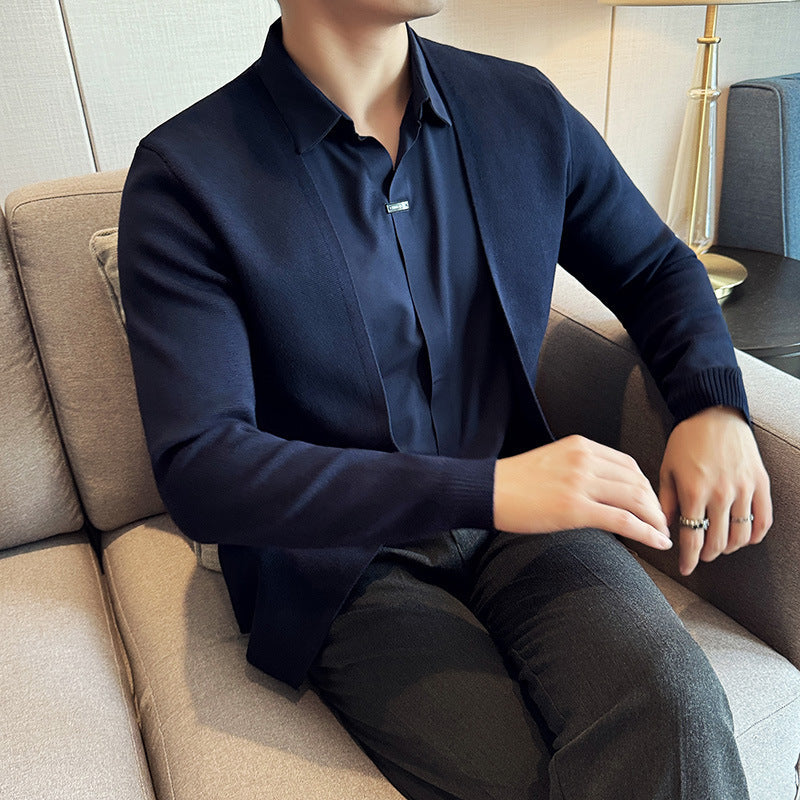 Stylish Two-Piece Knitted Cardigan for Men