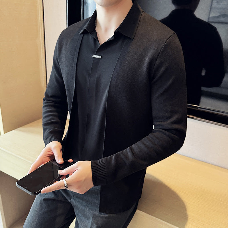 Stylish Two-Piece Knitted Cardigan for Men