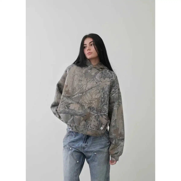 Camouflage Retro Hip Hop Loose Hooded Sweater
