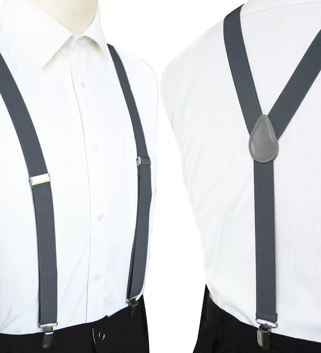 Charcoal Strong Clip Men's Suspenders
