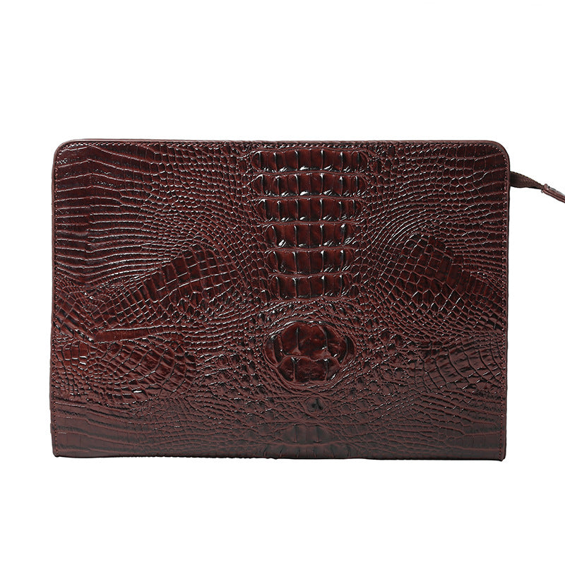 Men’s Croc-Texture Clutch Bag