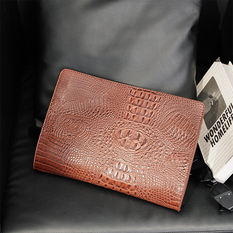 Men’s Croc-Texture Clutch Bag